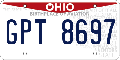 OH license plate GPT8697