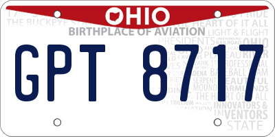 OH license plate GPT8717