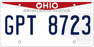 OH license plate GPT8723