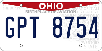 OH license plate GPT8754