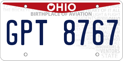 OH license plate GPT8767