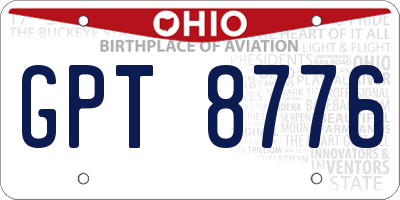 OH license plate GPT8776