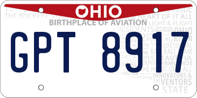 OH license plate GPT8917