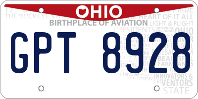 OH license plate GPT8928