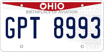 OH license plate GPT8993