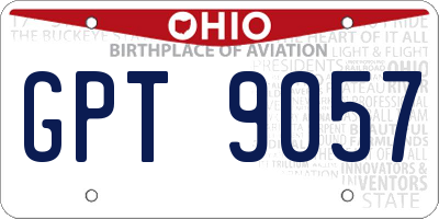 OH license plate GPT9057