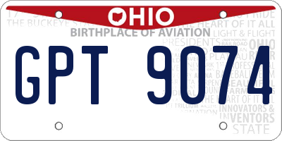 OH license plate GPT9074