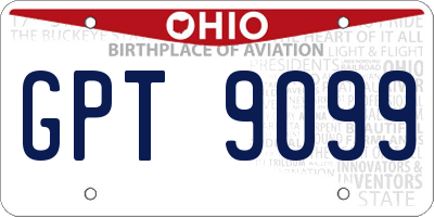 OH license plate GPT9099