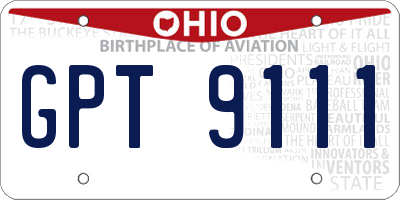 OH license plate GPT9111