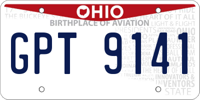 OH license plate GPT9141