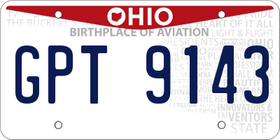 OH license plate GPT9143