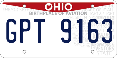 OH license plate GPT9163