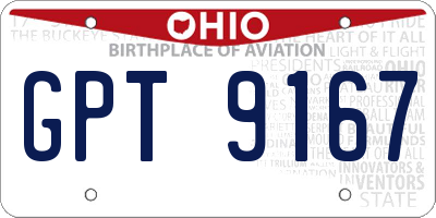OH license plate GPT9167