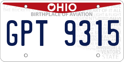 OH license plate GPT9315
