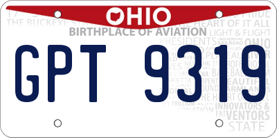OH license plate GPT9319