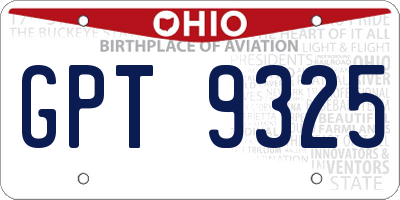 OH license plate GPT9325
