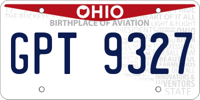 OH license plate GPT9327