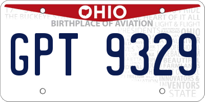 OH license plate GPT9329