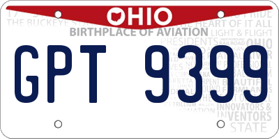 OH license plate GPT9399