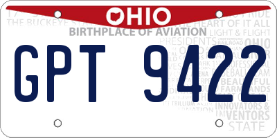 OH license plate GPT9422