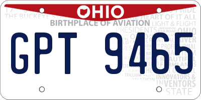 OH license plate GPT9465