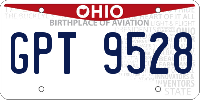 OH license plate GPT9528