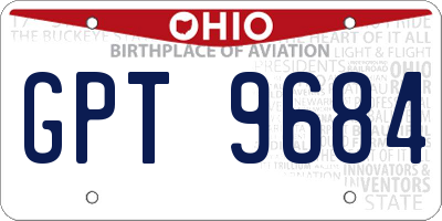 OH license plate GPT9684