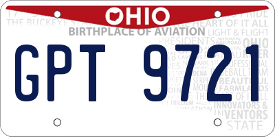 OH license plate GPT9721