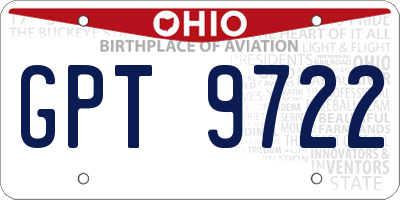 OH license plate GPT9722