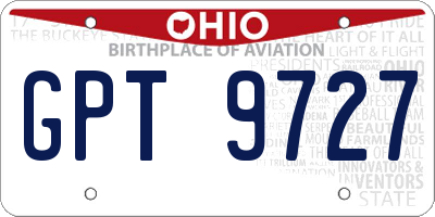 OH license plate GPT9727