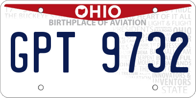 OH license plate GPT9732