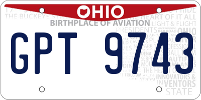 OH license plate GPT9743