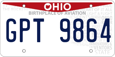 OH license plate GPT9864