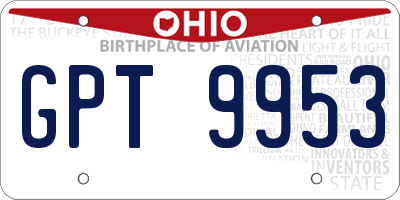 OH license plate GPT9953