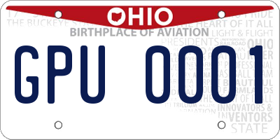 OH license plate GPU0001