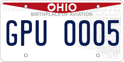 OH license plate GPU0005