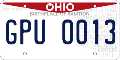 OH license plate GPU0013