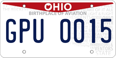 OH license plate GPU0015
