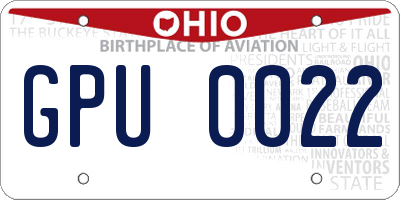 OH license plate GPU0022