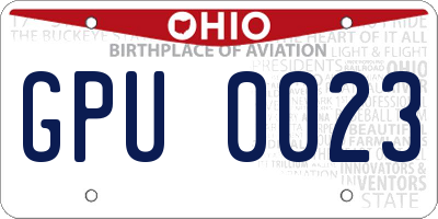 OH license plate GPU0023