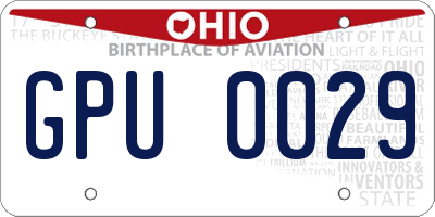 OH license plate GPU0029