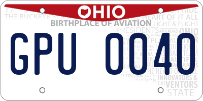 OH license plate GPU0040