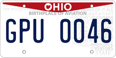 OH license plate GPU0046