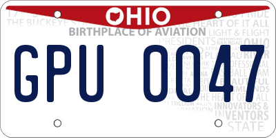 OH license plate GPU0047