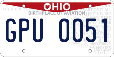 OH license plate GPU0051