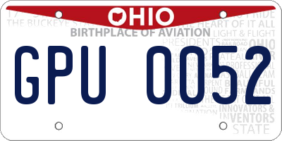 OH license plate GPU0052