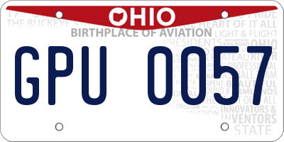 OH license plate GPU0057