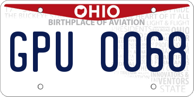 OH license plate GPU0068