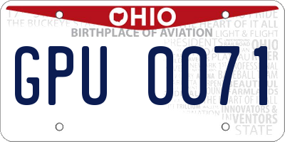 OH license plate GPU0071