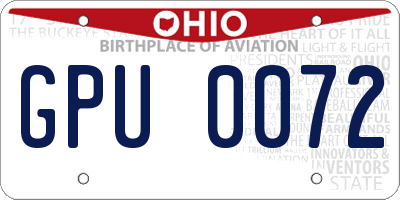 OH license plate GPU0072